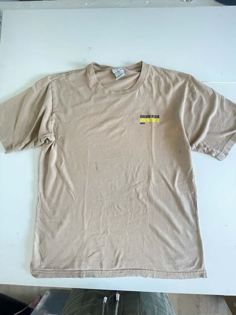 Calvin Klein Jeans Beige Logo Graphic T-Shirt